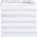 Maple&Stone Twin Fitted Sheet Only - Bulk Pack of 6 Bottom Sheets - Premium Soft & Breathable, Brushed Microfiber Fabric for Twin Size White