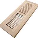 Oak Floor Register for 4x14 Inch Duct Holes - Flush Mount Floor Vent with Metal Damper - White Wooden Vent Covers for Home Floor - 0.8 Inch Thickness - Unfinished