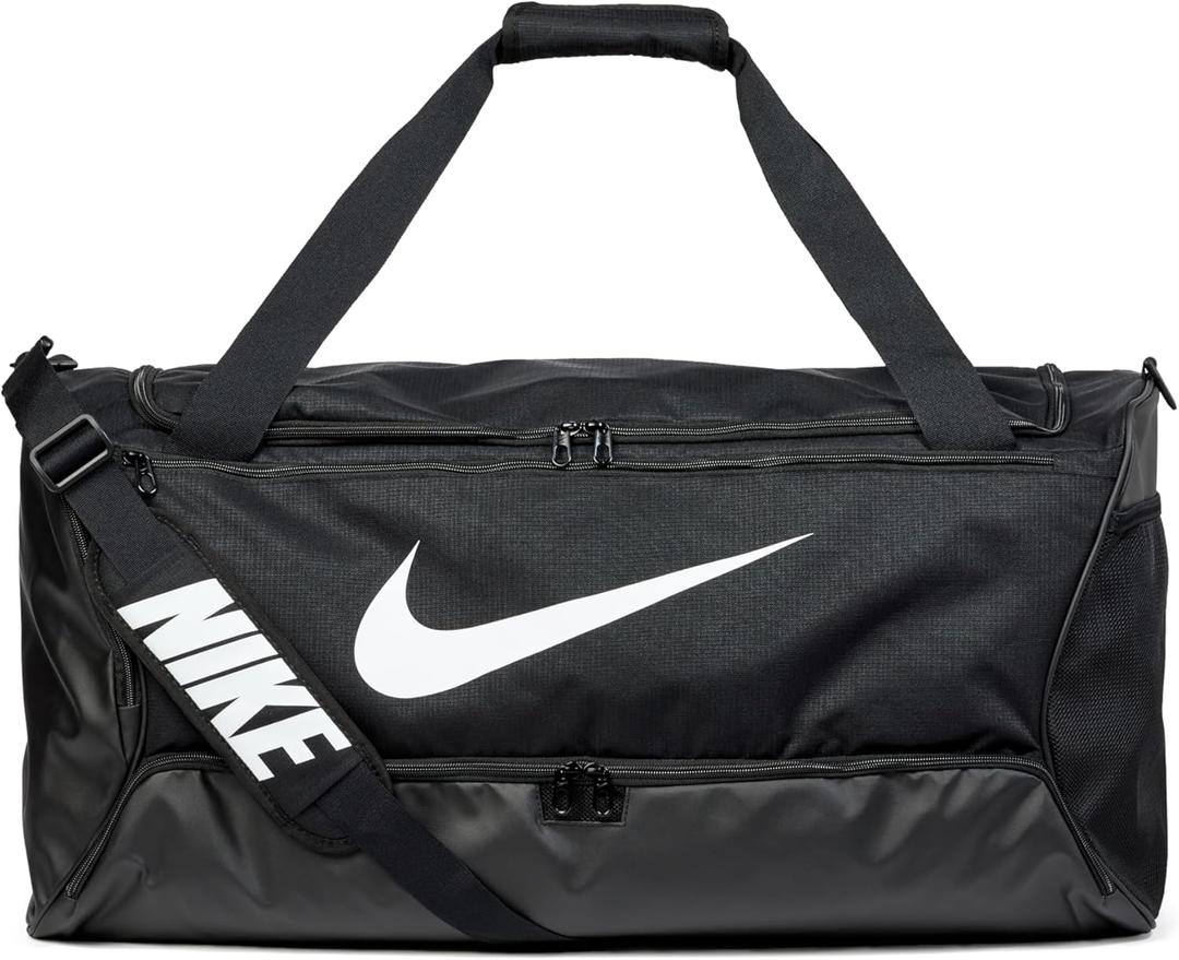 Nike Unisex Adult Brasilia 9.5 Training Duffel Bag (Large, Black/Black/White)