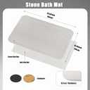Stone Bath Mat, Super Absorbent Diatomaceous Earth Shower Mat, Non-Slip Fast-Drying Bathroom Floor Mats, 23.6'' 15.4", Greyish White, 2 Pack