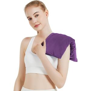 Microwavable Heating Pad with Washable Cover, 8 x 18 Microwave Heating Pad for Neck and Shoulders, Moist Heat Bean Bag Warm Compress for Knee, Joints, Wrist, Abdomen (Dark Purple)