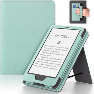 Lainergie 6in Case with Hand Strap and Stand,Incompatible with Old Version, Durable Synthetic Leather Cover with Auto Sleep Wake,Light Green