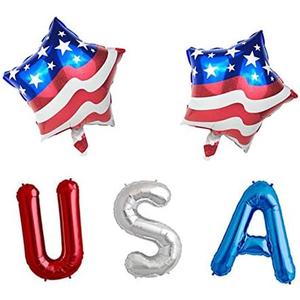 Independence Day Balloon Set Party Decoration Patriotic Decorations,4th of July Decor,USA Party Balloons Patriotic Day Decoration Set,balloons for 4th of July Party Supplies(USA-FLAG-STAR))