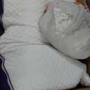 HOMELAB Adjustable Crescent Shredded Memory Foam Pillows King Size, Cooling Bed Pillows for Sleeping with Removable Cover, 1 Pack Medium Pillow for Side Sleepers, 20"x34"