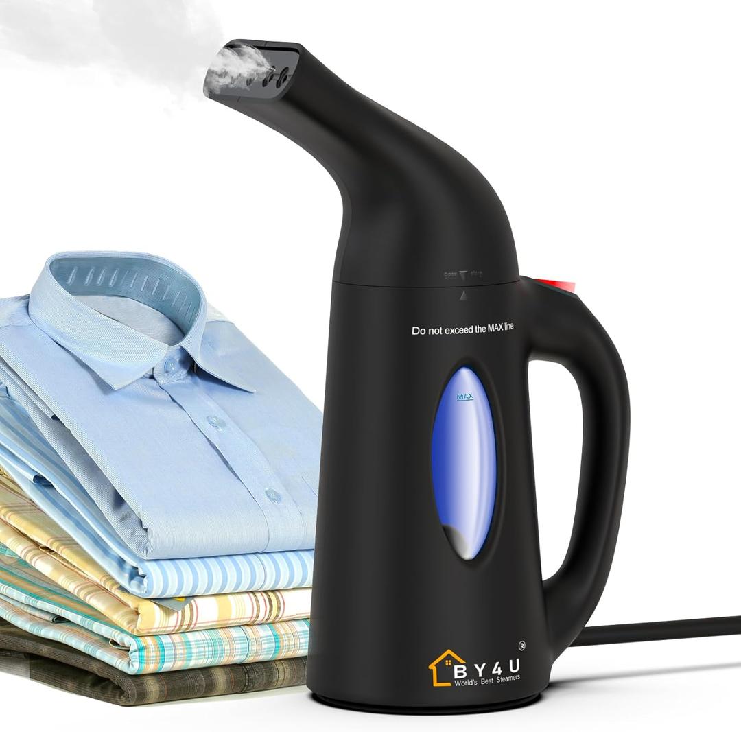 Powerful Travel Steamer for Clothes Handheld Clothing Steamer Handheld Garment Steamer Wrinkle Remover for Home and Travel Black (Black)