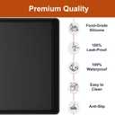 Extra Thick Silicone Mat Waterproof with Raised Edge 19 x 12, BPA Free Non-Slip Dog & Cat Food Mat, Feeding Mat for Food and Water Bowls, Spill Proof Mat to Protect Floors, Black