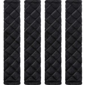 Tatuo 4 Pack Seat Belt Cover Extra Long Seat Belt Pads for Car Soft Comfort Shoulder Strap Covers Harness Pads Helps Protect Your Neck and Shoulder(10.6 Inch,Black)