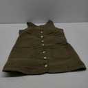 CUPSHE Casual Dresses for Women Square Neck Button Front Sleeveless Pockets A Line Mini Overall Dress, L