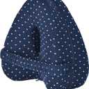 Alignment Pillows for Side Sleepers,Hip Alignment Pillow, Memory Foam Leg & Knee Pillow,Foam Support Pillow Soothing Relief for HIPS, Knees, Joints, Nerves & Muscles,Adjustable Strap (Grid Blue)