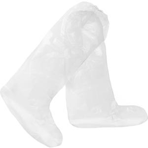 IwIeIaIrI Shoe Covers Disposable Non-Slip 20 Pack (10 Pairs),Plastic High Boot Covers,Thicken Clear Extra Large Waterproof for Rainy Day(White)