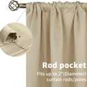 BGment Beige Blackout Curtains 45 Inches Long 2 Panels for Bedroom - Short Thermal Insulated Drapes with Rod Pocket Room Darkening Privacy for Kitchen Bathroom Window, 42 x 45 Inch