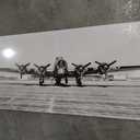 KLVOS Large Airplane Art Wall Decor World War II Era Heavy Bomber Old Photo Picture Print on Canvas Vintage Aircraft Propeller Modern Home Decoration Stretched on Wooden Ready to Hang 20x48inch