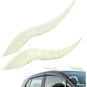 2PCS 3D Dragon Horn Shaped Car Roof Decal Cool Creative Devil Horn Vehicle Head Decor No-Drill Install Exterior Accessories Universal for Automobile Sedan SUV Pickup Truck-White