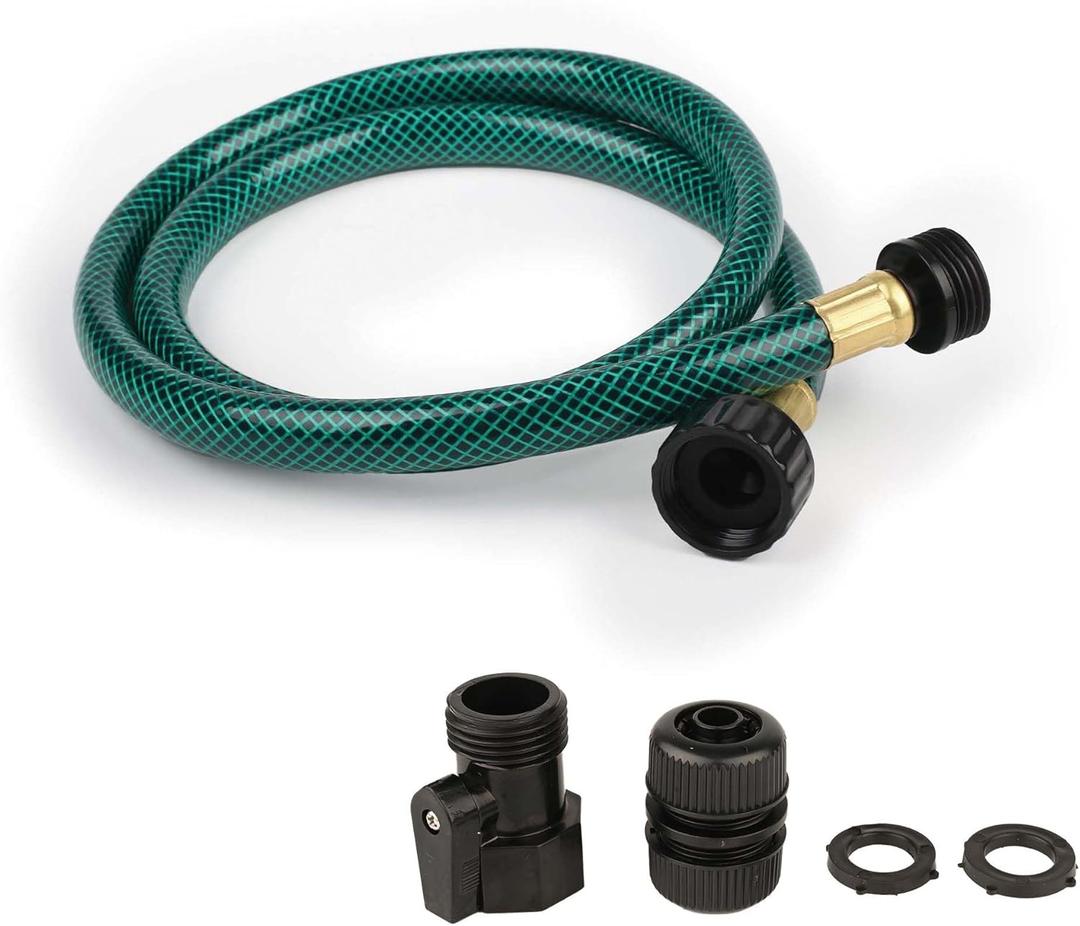 Garden Hose No Leaking for Watering: No Kink and Lightweight - 1/2" Water Hoses 3 FT with Fittings for Outdoor and Yard (Green)