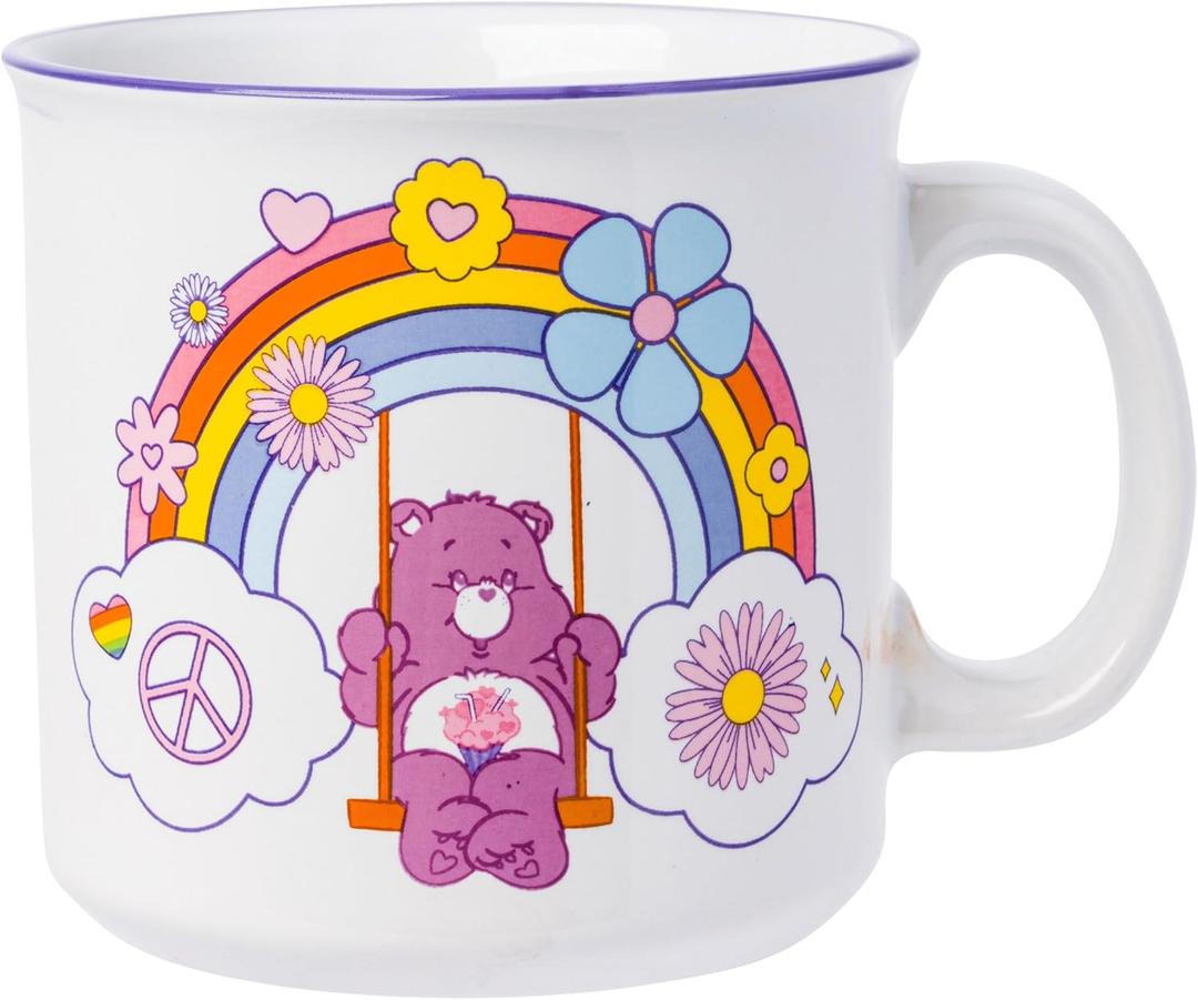 Silver Buffalo Care Bears Groovy Featuring Share Bear Ceramic Camper Mug, 20 Ounces