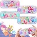 Handheld Water Games, 4 Packs Mermaid Theme Water Toss Ring Game Aqua Toy Water Ring Game for Kids Handheld Stocking Stuffers