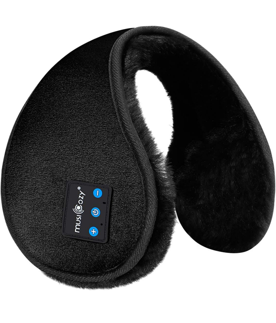 MUSICOZY Bluetooth Headphones Earmuffs Ear Warmers Wireless Headphones Earmuffs, Built-in HD Speakers and Microphone with Carry Bag for Biking Running Cool Tech Gadgets Gifts for Winter