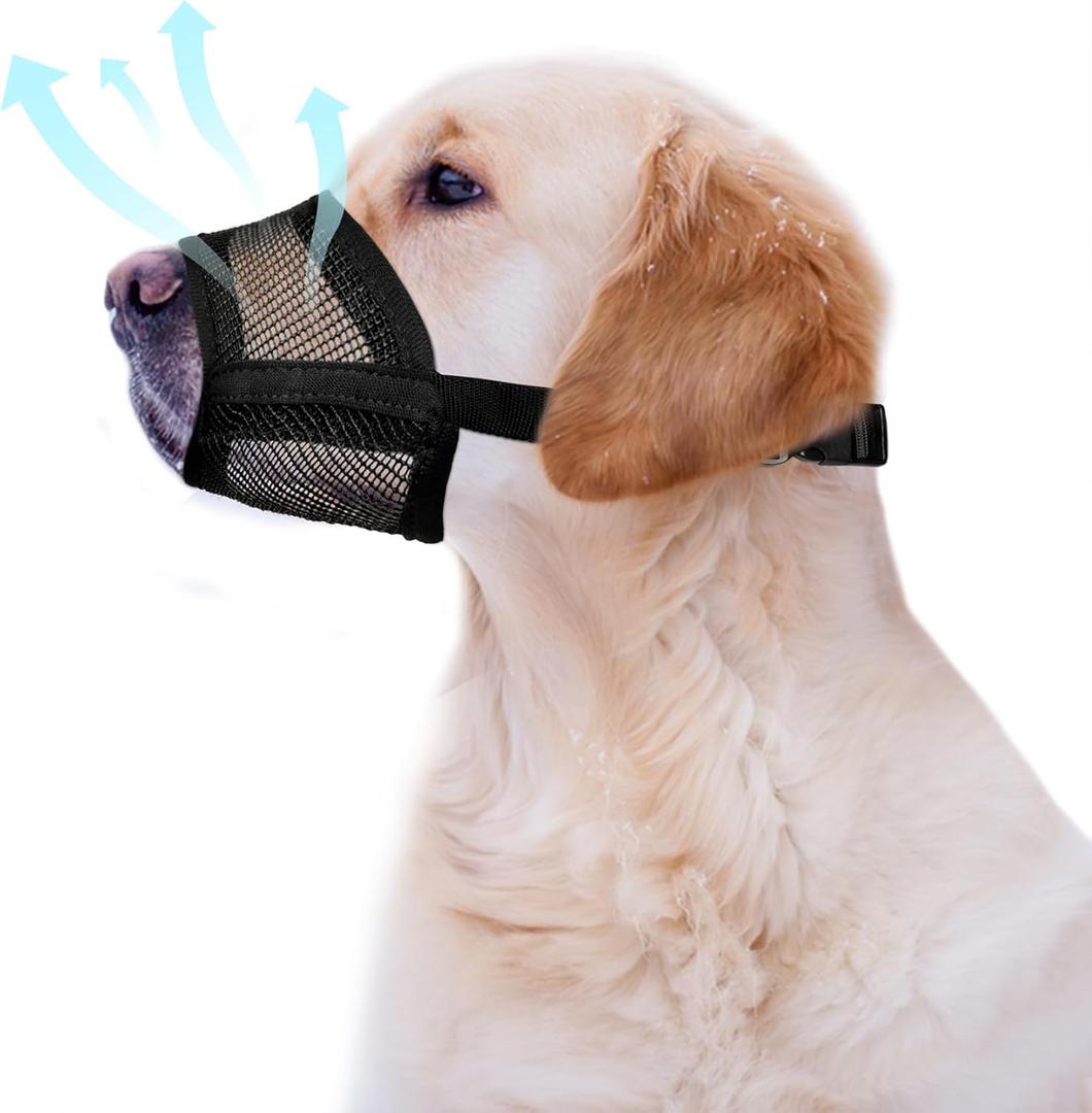 Evollax Dog Muzzle Medium Sized Dogs Soft Air Mesh Muzzle for Medium Sized Dog | Muzzles for Dogs | Mussle to Stop Biting, Barking and Chewing Perfect for Doge  M