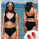4 x Period Swimwear for Teens Women High Waisted Swimsuit Bikini Bottoms Menstrual Swim Bottoms Tankini Bathing Suit