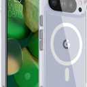 WRJ Magnetic Clear Case for Google Pixel 8 Pro,[Compatible with Magsafe][Military Grade Drop Protection] Non-Yellowing Anti-Scratch Ultra Slim Transparent Shockproof Phone Case-White