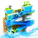 Tub Works Splash Wheels Bathtime Raceway Car Ramp Toddler Bath Toy | Race Car Track with 2 Water-Activated Light-Up Racers | Light Up Bath Toys Flash & Change Colors | Engaging Bathtub Toys for Kids