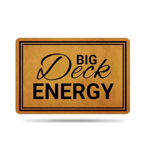 2 Ytanie Welcome Mats for Front Door Outdoor Entry Big Deck Energy Doormat Non Slip Rubber Mat for Home Indoor Farmhouse Funny Kitchen Rugs Patio Full Brown