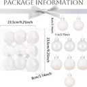 2 x White Iridescent Christmas Ball Ornaments, 9pcs 3 Iridescent White and Transparent Shinny Hanging Ornaments for Christmas Tree Decoration Xmas Home Decor Christmas Party Holiday Decorations