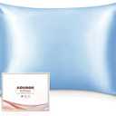 Adubor Silk Pillowcase - Mulberry Silk Pillow Case, 23 Momme 6A Grade Fibers, 900 Thread Count, Silk Pillow Cases for Hair and Skin Health, with Hidden Zipper (Queen 20''x30'', Blue, 1PC)