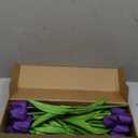 MACTING 30 PCS Artificial Tulip Flowers 13.7" Real Touch Fake PU Tulips Bouquet Faux Purple Flowers for Floral Arrangements Table Centerpiece Kitchen Home Indoor Outdoor Summer Decorations