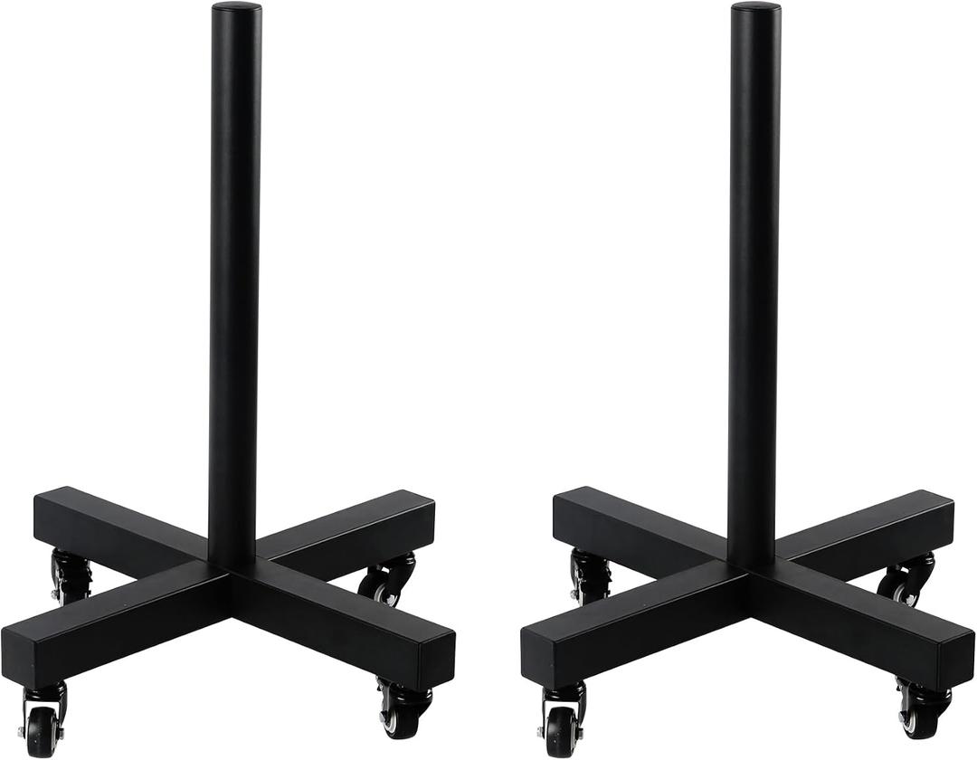 ZUKAM Upgraded Movable Olympic Weight Plate Rack with Wheel for 2-Inch Bumper Plates Weight Storage, Stores up to 800lbs of olympic weight plate, Sold in pairs