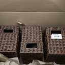 GRANNY SAYS Wicker Storage Baskets, Waterproof Wicker Basket with Handles, Trapezoid Woven Storage Bins for Organizing, Decorative Basket, Brown, 6-Pack