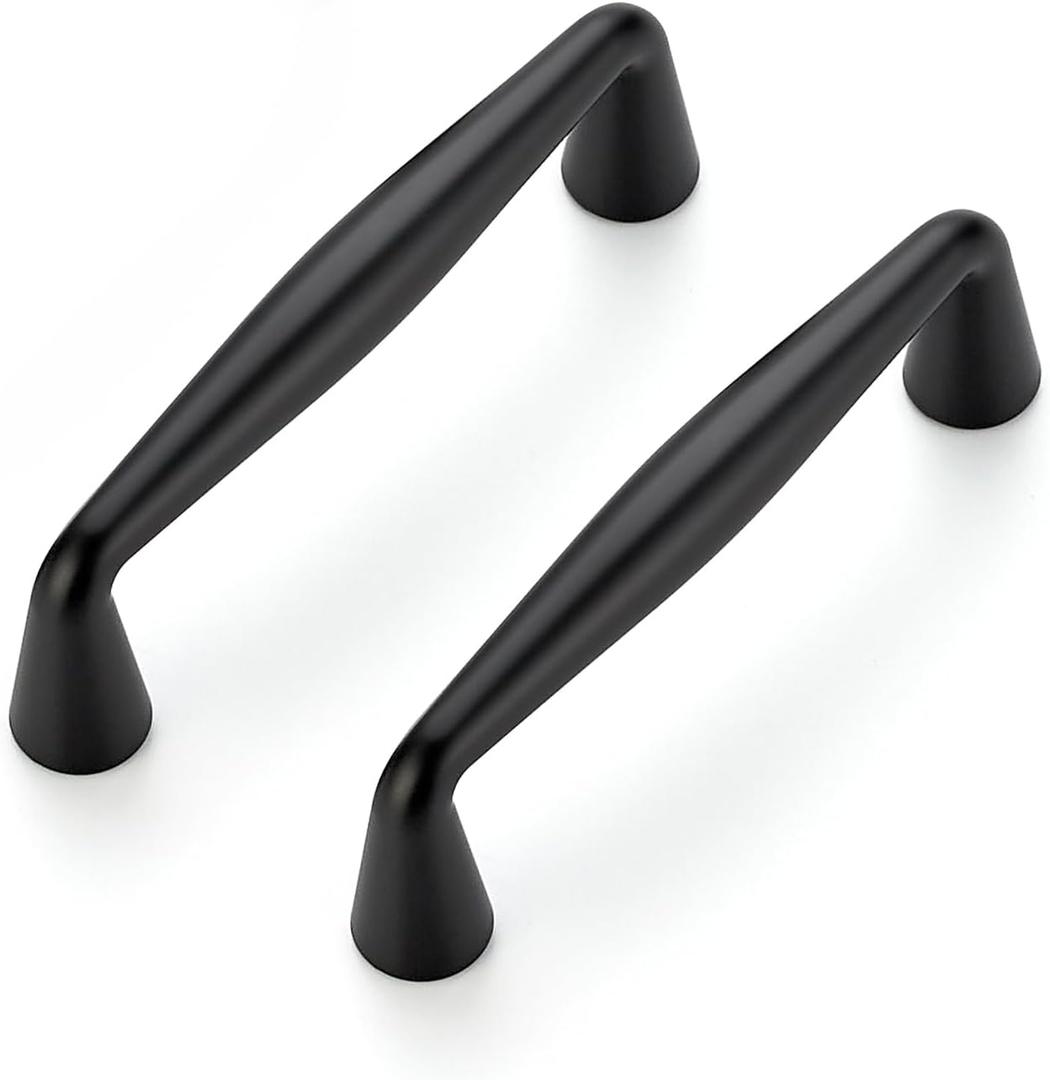 Ravinte 10 Pack 3 Inch Matte Black Kitchen Cabinet Handles Solid Zinc Alloy Cabinet Pulls Cupboard Hardware Drawer Handles