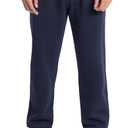 Fruit of The Loom Eversoft Fleece Joggers with Pockets, Relaxed Fit, Moisture Wicking, Breathable, Tapered Sweatpants (Cotton Blend - Navy)