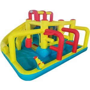 Inflatable Bounce House Water Slide for Party,12.5ft x 11.4ft,Long Slide, Basketball Hoop, Fun Central Obstacle, Throw Ball Game, Tunnels, Climbing, Water Cannon, Inflatable sandbags.