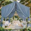 10 Panels 5x20ft Dusty Blue Ceiling Drapes for Wedding Parties, Wrinkle Free Thick Polyester 20ft Extra Long Wedding Draping Ceiling Curtains Arch Drapery for Birthday Party Canopy Tent Decor, 720"W x 240"L