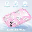 2 x Compatible for iPhone 14 Case, Pretty Butterfly Print Three-Dimensional Wave Clear Case for Girls Women, Soft Full Package Anti-Fall Cover for iPhone 14, White Butterfly