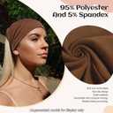 7-Inch Wide Headbands for Women – 3 Pack Soft Thick Turban Hair Bands, Bandana-Style Head Wraps for Workout Yoga Sleep, Fashion Accessories with 6 Pcs Hair Ties-Brown, Apricot, Black