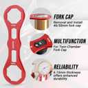 46mm 50mm Fork Cap Wrench for Octagonal Motorcycle Fork Tube Cap Bolts Install and Removal Tool (Red)