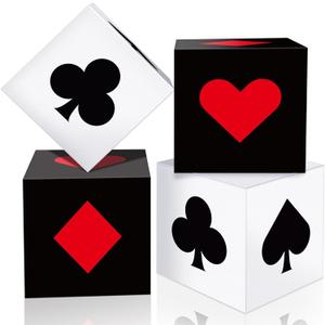 CHUNNIN 4 Pcs Casino Theme Party Decorations Casino Party Favor Boxes 12 Inch Large Dice Poker Boxes Bulk for Centerpieces Las Vegas Game Night Birthday Graduation Prom Decorations Supplies CHUNNIN 4 Pcs Casino Theme Party Decorations Casino Party Favor Boxes 12 Inch Large Dice Poker Boxes Bulk for Centerpieces Las Vegas Game Night Birthday Graduation Prom Decorations Supplies