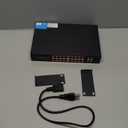 PoE Switch, 16 Port Managed POE+ Ethernet Switch(16 POE+ Ports+2 Gigabit Uplink,1 x 1.25G SFP), 240W Built-in Power, Support VLAN, QoS, Fanless Metal, Plug & Play(Wall Mount/Rack Mount)