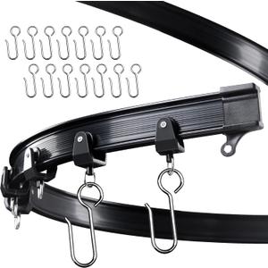 UrbanRed Flexible Bendable Ceiling Curtain Track, 9.8FT (3m), Ceiling Mount for Curtain Rail with Track Curtain System, Room Divider, Ceiling Curtain Rod, RV Ceiling Track for Curtains, Black