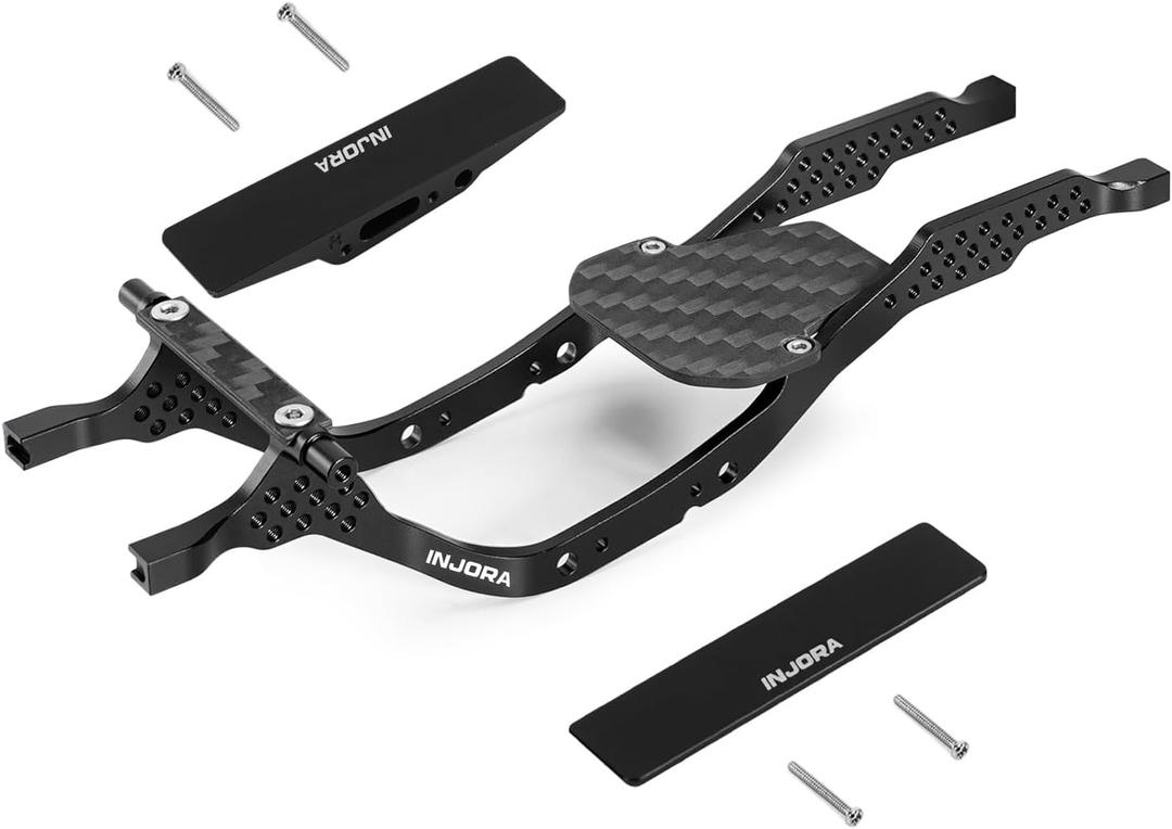INJORA LCG Aluminum Chassis Kit with POM Rock Sliders for 1/30 Axial SCX30 Bronco, JLU, K10 Upgrade