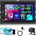 [2G+64G] Android Car Stereo for Ford F150 F250 F350 2004-2008/for Ford Explorer Edge with Wireless Carplay Android Auto, 7 Inch Touchscreen Radio with GPS Bluetooth WiFi DSP FM/RDS Canbus + Camera