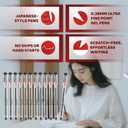XFasten Extra Fine Point Pens 0.38mm 24-Pack Japanese-Style Fine Tip Gel Ink Ballpoint Pen Black, Smooth Ink Flow, Smudge-Free, Quick-Drying, No Smear for Journaling, Note-Taking, Office, and School