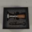 Calibrated Espresso Tamper 58mm Walnut, Auto-Leveling and 30lb Spring Loaded Design Stainless Steel Ripple Base Coffee Tamper with 20lb / 25lb / 30lbs Replacement Springs (58.3mm)