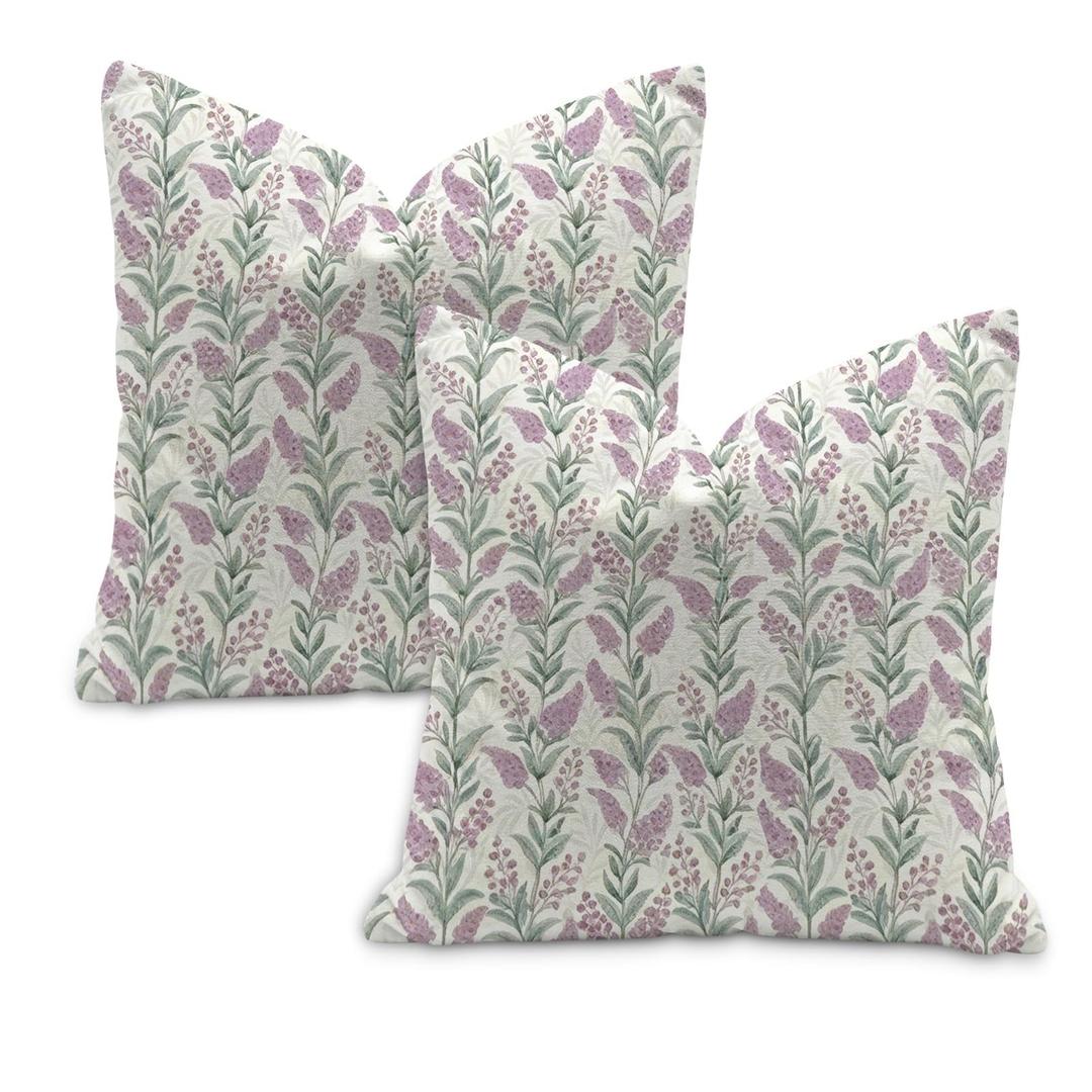 Pillow Covers Set of 2, Rustic Botanical Flower Art Double-Sided Design, Premium Short Velvet Decorative Pillow Covers for Living Room, Bedroom, Sofa, Balcony, Garden and Porch Decoration, 18x18in