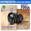 Office Chair Wheels 2" Desk Chair Caster Wheels Smooth Roller Style Quiet for Carpet and Hardwood Floors Universal Fit 11x22 mm Set of 5 Black