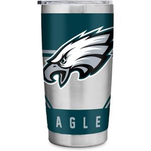 Rico Industries NFL Football 20oz Stainless Steel Tumbler with Lid - Great For Coffee, Tea, Water or Cocktails