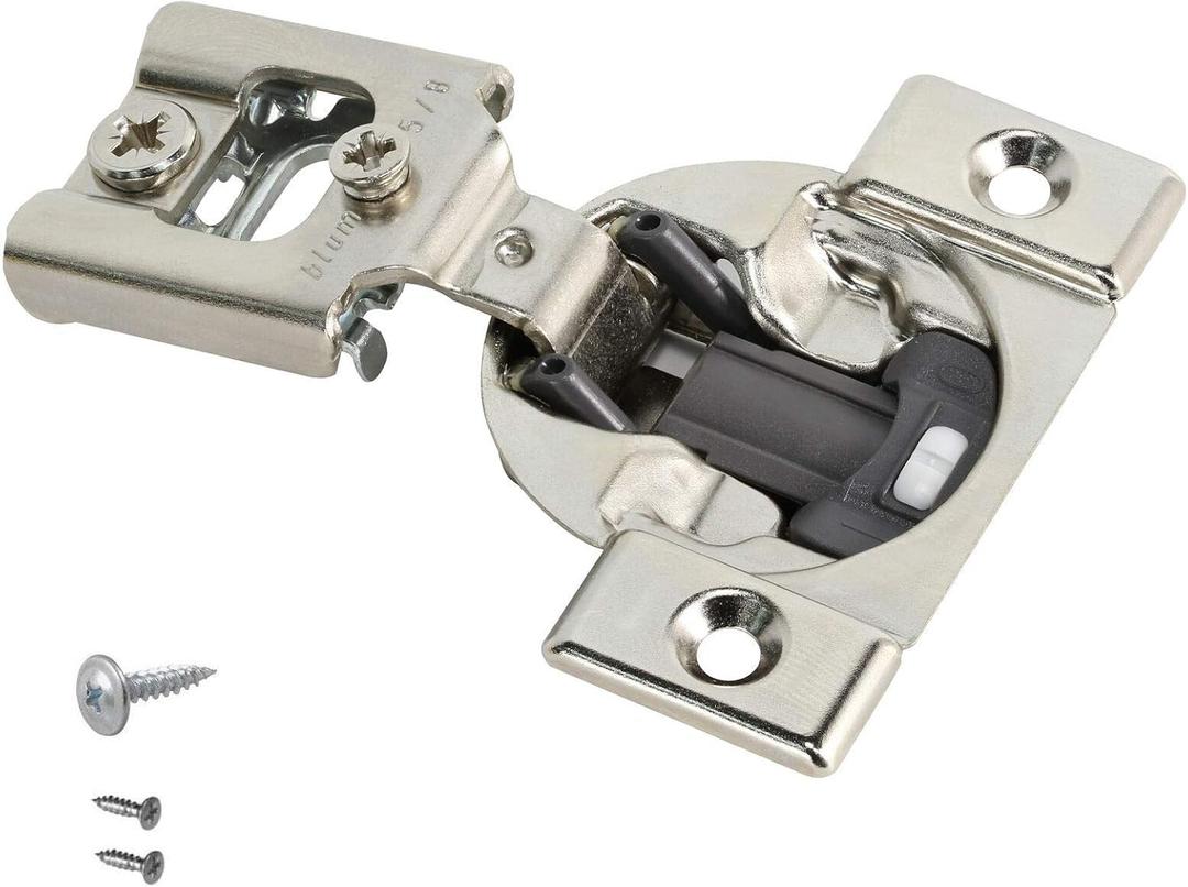 Blum 38N355B.10 Compact BLUMOTION 38N Hinge, Soft-Close, 105 Degree, 5/8 Overlay, Screw-on (Pack of 2)