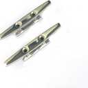 Stainless Steel Low Flat Top Boat Cleat,Marine Grade AISI316 Boat Deck Rope Tie 4",Silver-2Pcs.